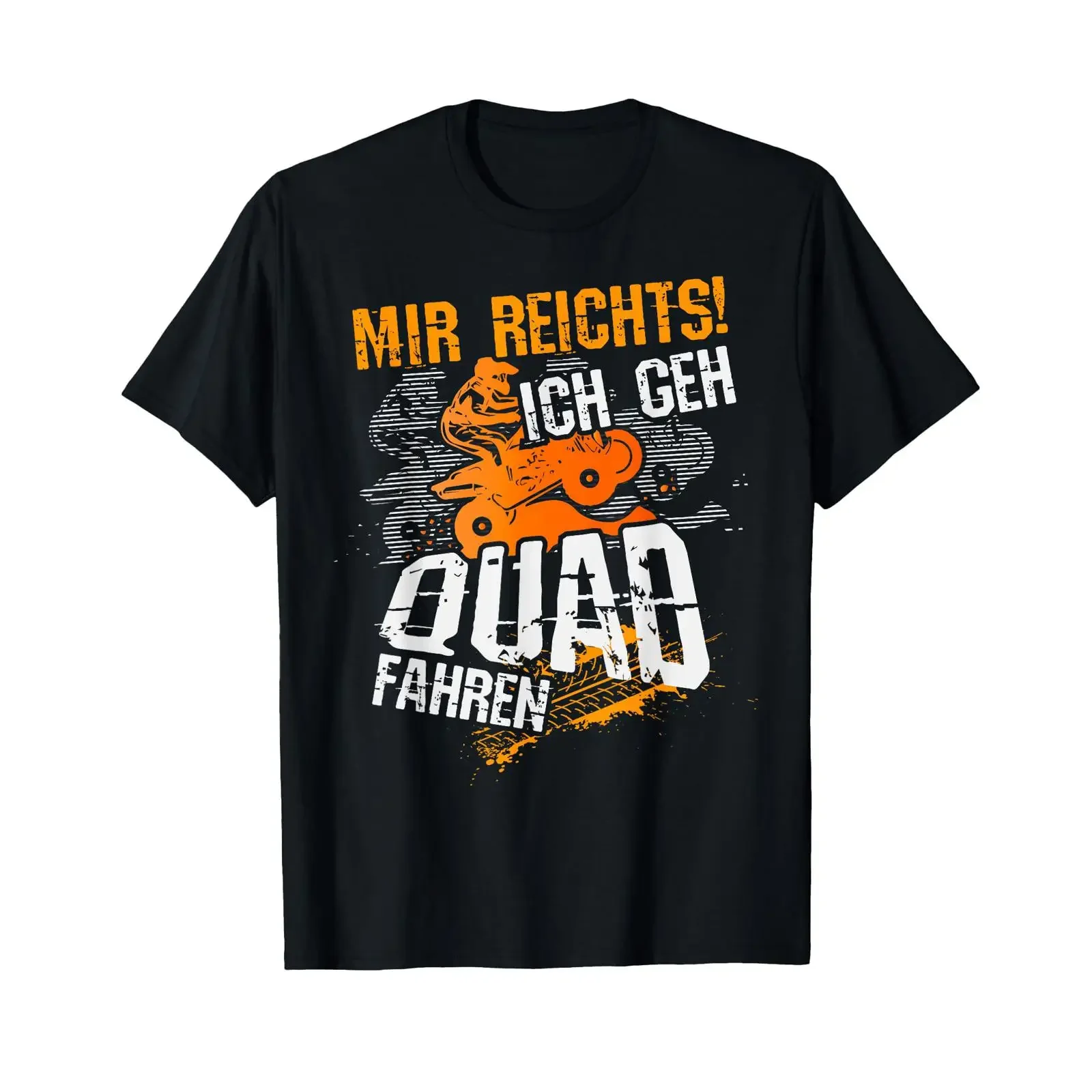T Shirt with German Text Ich geh Quad Fahren I'm going Driving Language vintage Washed Breathable homme Stylish Casual Soft