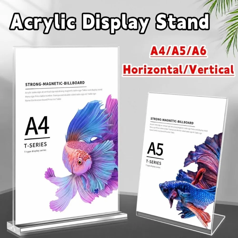 High Quality A4/A5/A6 Desk Display Stand Double Side Clear Transparent Price Label Display Rack Acrylic Ad Frame Restaurant
