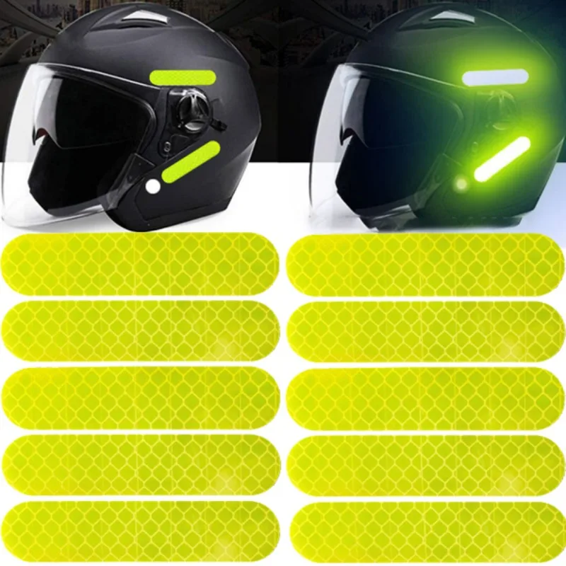 

Предупреждающие светоотражающие наклейки на шлем, ночная безопасность вождения, флуоресцентные декоративные наклейки для велосипеда, мотоцикла, автомобиля, наклейки, аксессуары