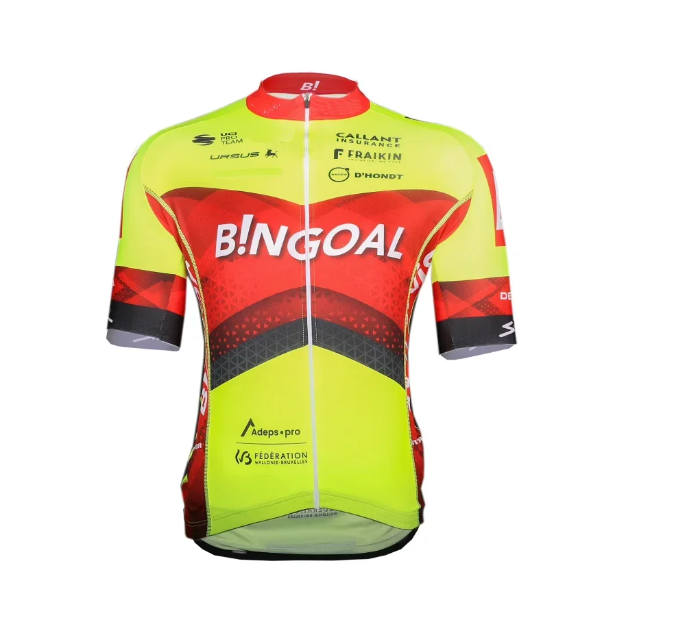 LASER CUT 2024 BINGOAL WB TEAM FLUO SHORT SLEEVE CYCLING JERSEY SUMMER CYCLING WEAR ROPA CICLISMO+BIB SHORTS