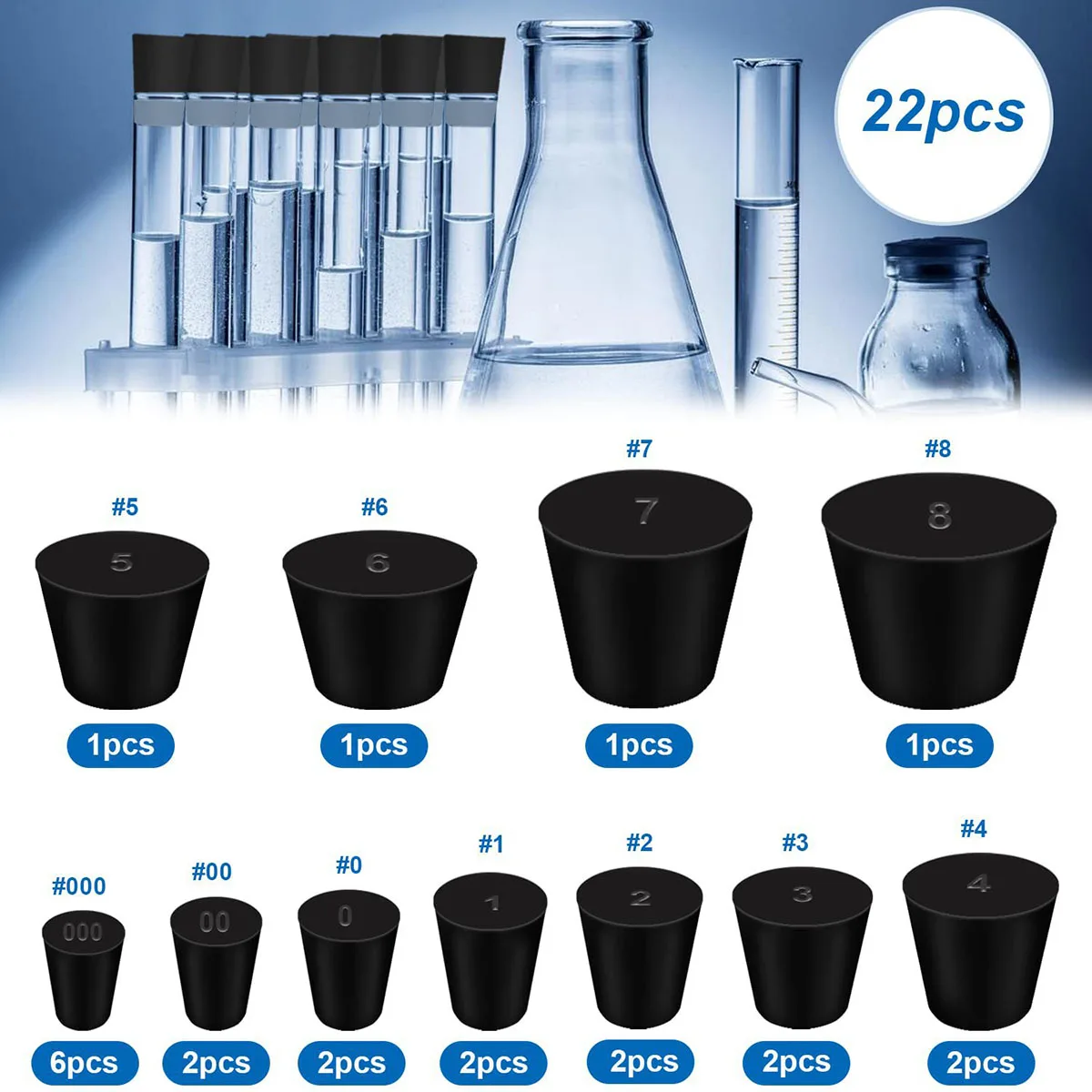 

22pcs Solid Rubber Stopper Conical Rubber Plugs High Temp Sealing For Electroplating Oxidation Shielding Powder Coating Cover