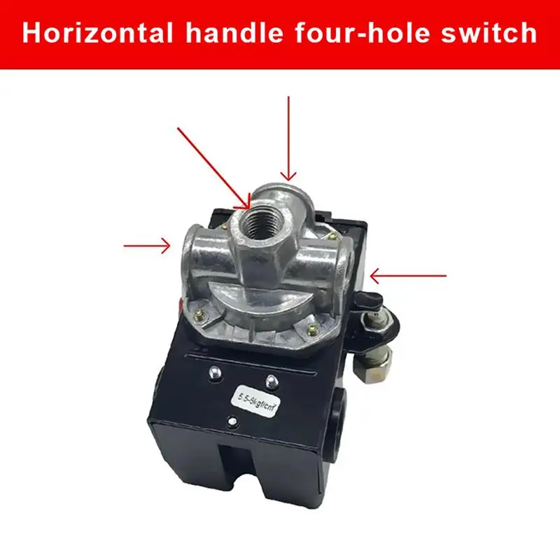 Air Compressor Pressure Regulator Switch 4 Ports 95-120 PSI 16-20A Safe Reliable for Home DIY Air Compressor Repairs