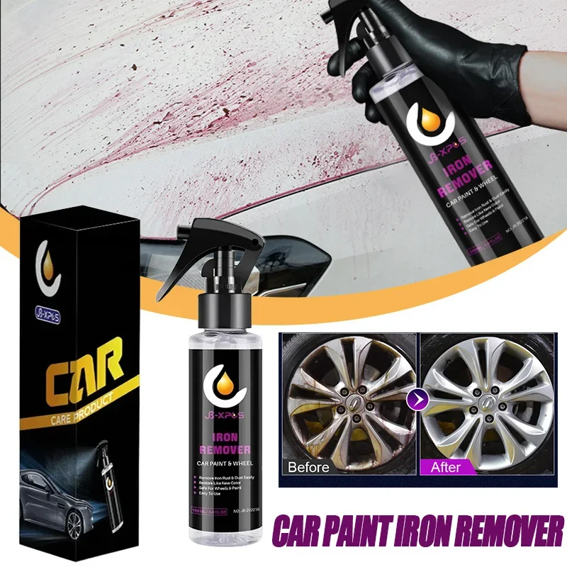 Removedor de hierro y pintura para ruedas, tecnología de pulverización profesional, limpiador de óxido para llanta, productos de limpieza química con detalles automáticos, 50ml/100ml