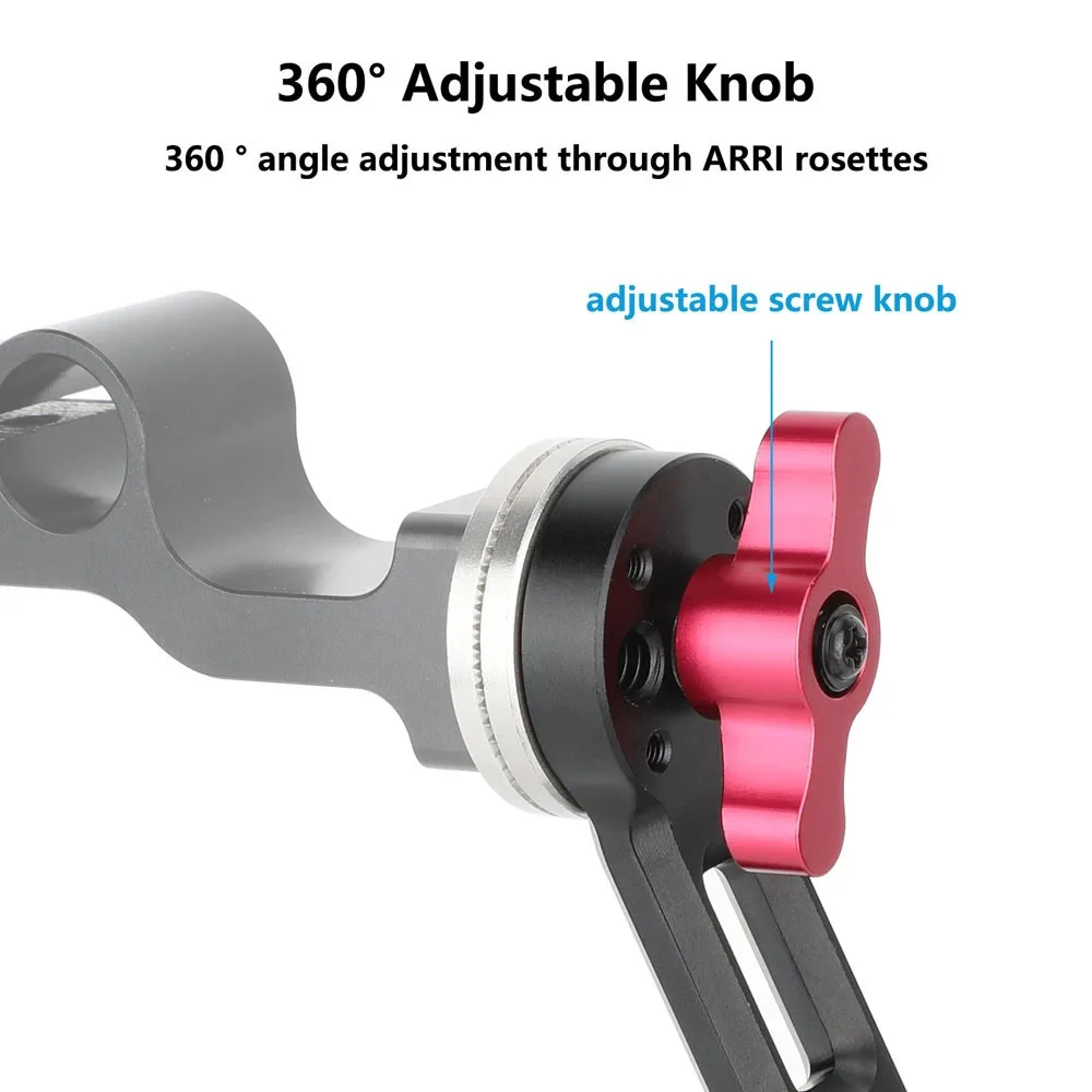 CAMVATE ARRI-Style Rosette 6.1 inci Extension Arm dengan Ulir M6 dan Dudukan Sekrup Shoulder Cage Magic Arm Untuk Pegangan Tangan