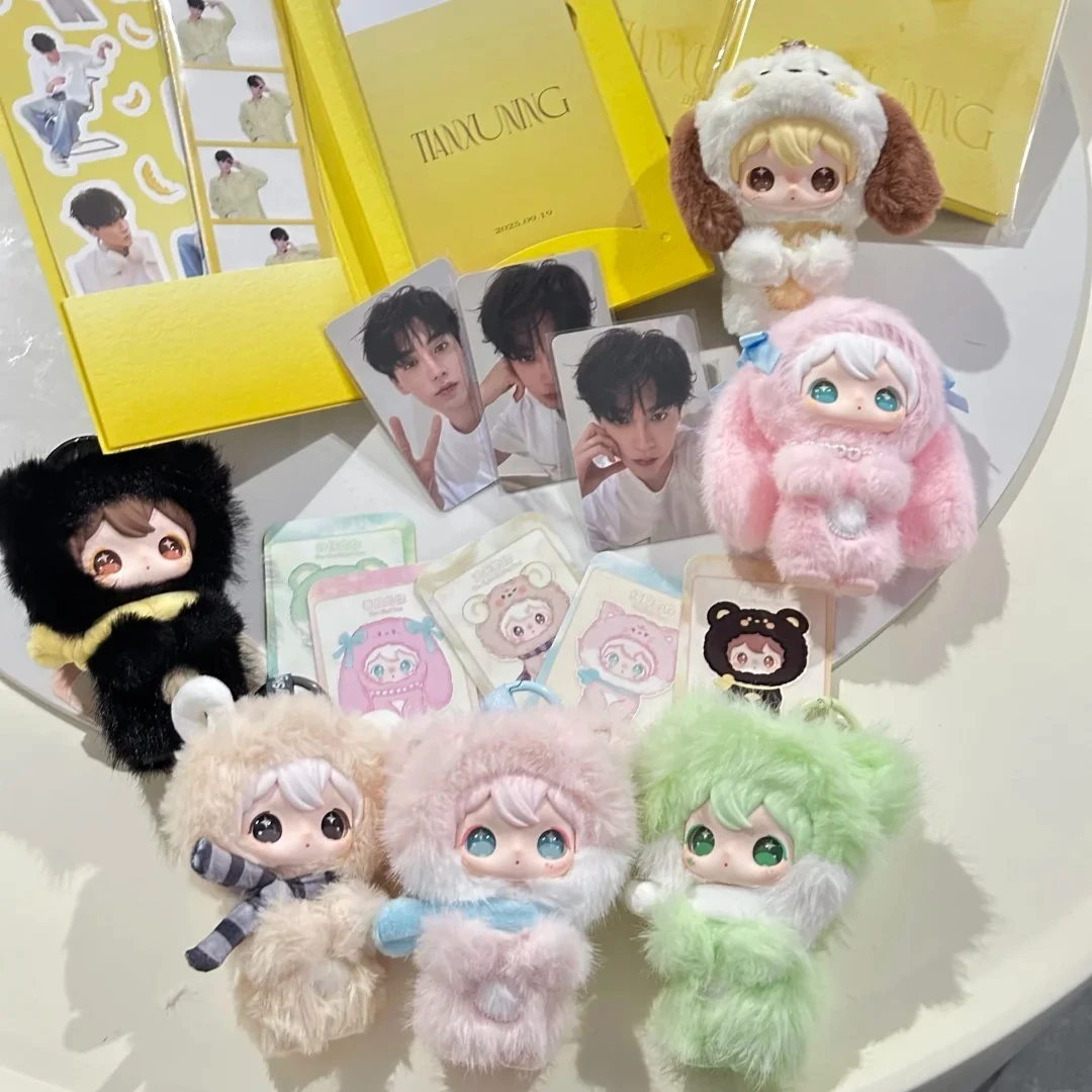 متوفر في المخزون V2 TXN عيد ميلاد أرنب شيشي ليتل يو سلسلة صندوق أعمى لطيف الكرتون دمية الفينيل العصرية قلادة AYORTOYS بطاقة لعبة هدية