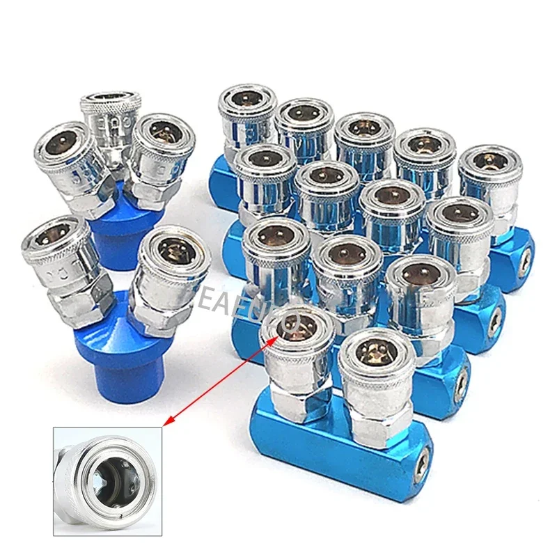 Pneumatic Fitting Compressor Fittings 1/4 Quick Connector Air Gas Distributor For Pump Tool Coupler Manifold Multi Splitter