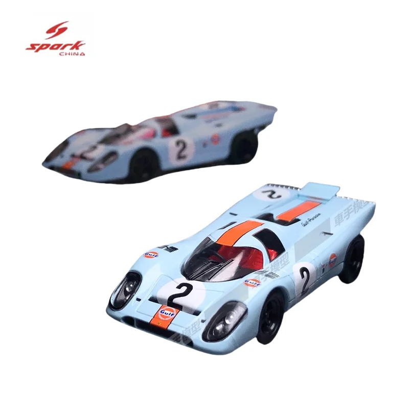 Sparky 1/64 Porsche Gulf Paint Gulf 917- #2 alloy model, children's collection of decorative toys, for children's holiday gifts.