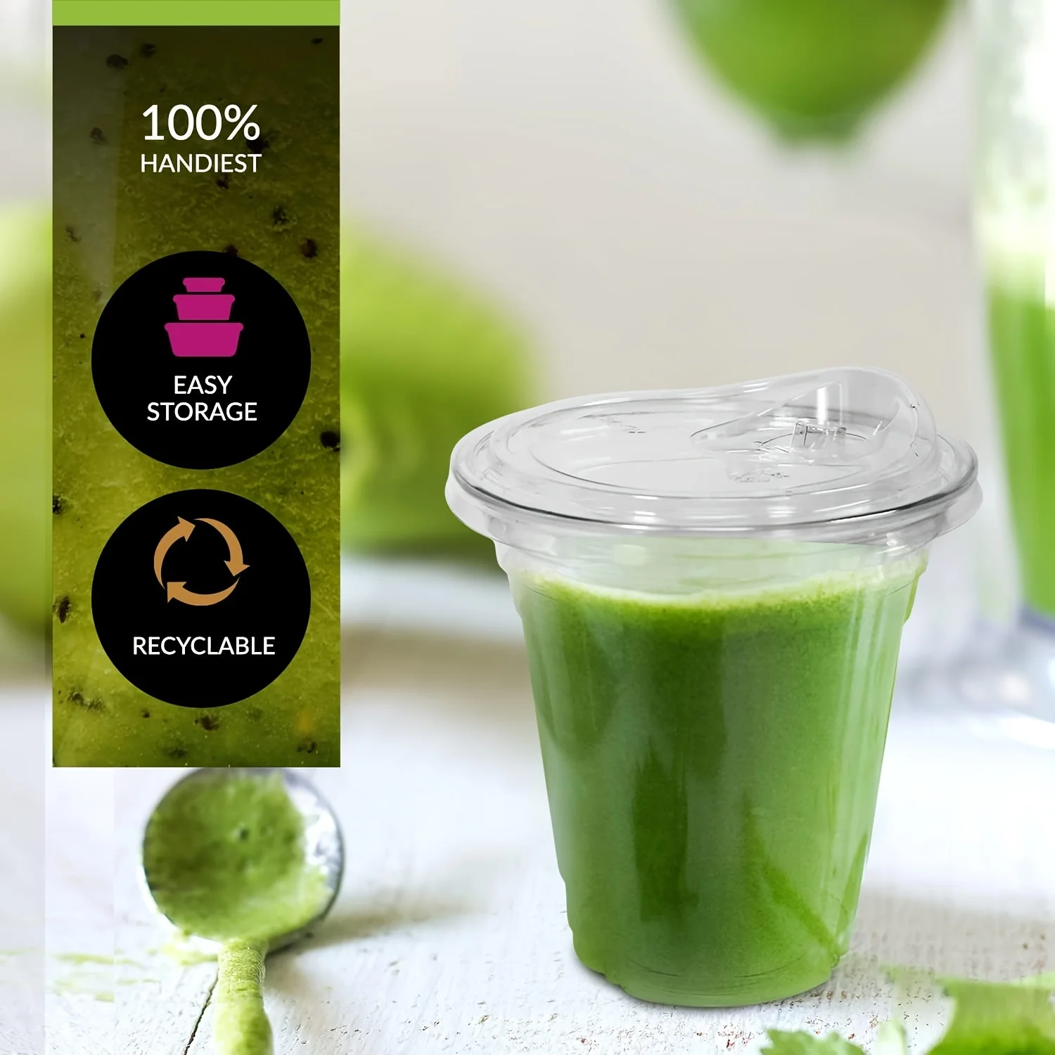 Disposable Transparent Plastic Cups With Lids, Suitable For Coffee, Milkshakes Family Gatherings, Halloween And Christmas