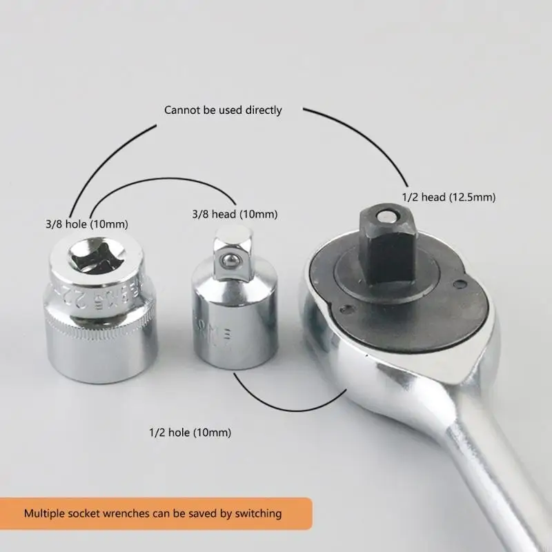 W8KB 6PCS Ratchet WbLench Socket Sleeve Bộ chuyển đổi đầu 1/4 inch đến 3/8 inch