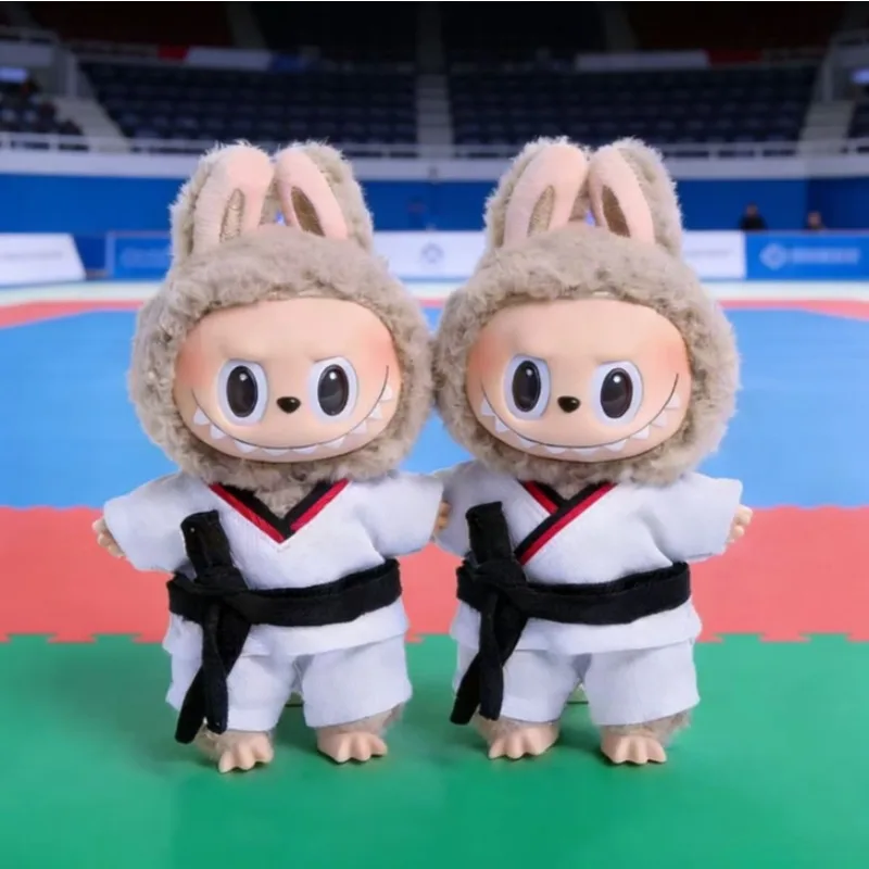 Nieuwe Labubu 3.0 Kleding Riem Taekwondo Pop Kleden voor Labubu Sport Leisure Pak Karate Kleding Mini Pluche Pop Accessoires Gift