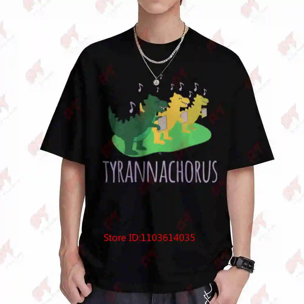 Dinosaur Chorus Choir Singing Music Vocalist Short Sleeve Tee 100% Cotton T-Shirt