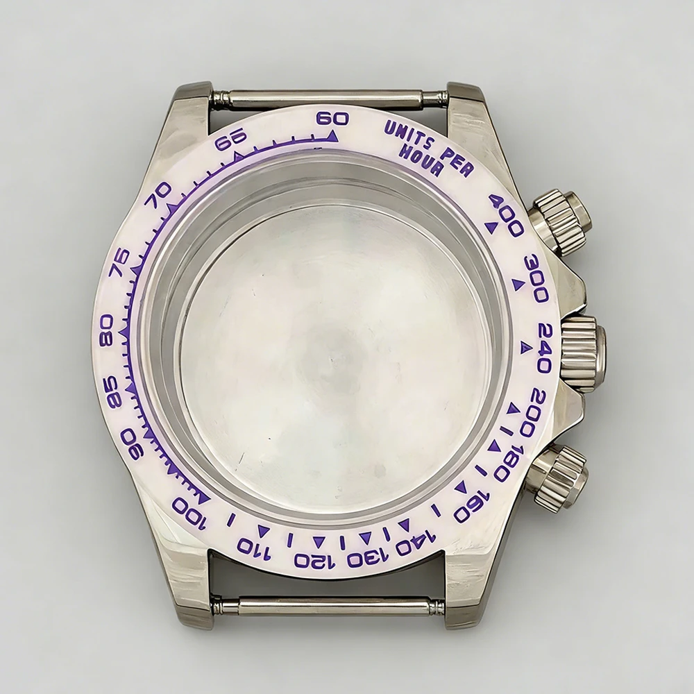 39mm Watch Case for VK63 Movement Stainless Steel Case Crown with S Shell Watch Accessories