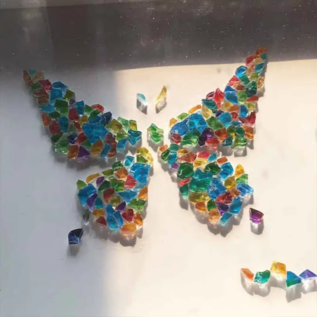 Bright Color Glass Mosaic Fragments Irregular Broken  Pieces Bulk DIY Craft Supplies for Mosaic Artwork Flowerpot Mirror Home