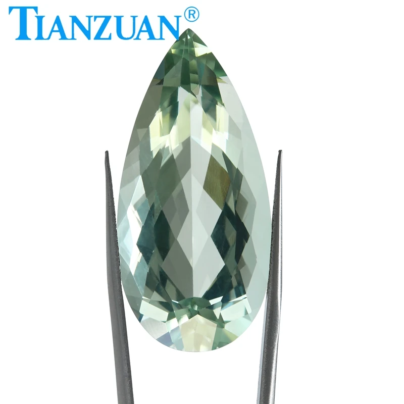 

47.75ct Pear Shape Natural Green Quartz Light Green Color Loose Gem Stone with GTC Certificate