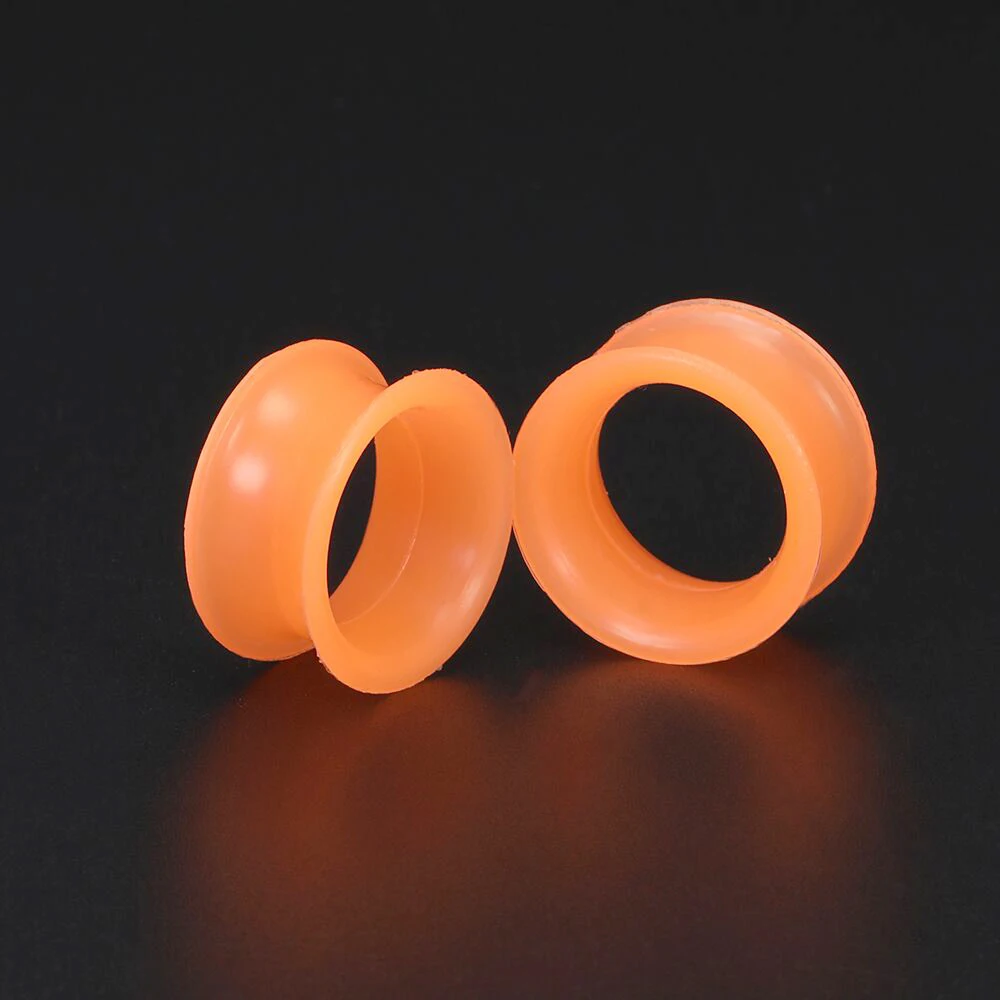 AOEDEJ 1 Paar flexible dünne Ohrstöpsel aus Silikon, Tunnel, 12 Farben, doppelt ausgestellter Expander, Piercing-Schmuck, Silikon-Ohrring-Expander – Detail 8