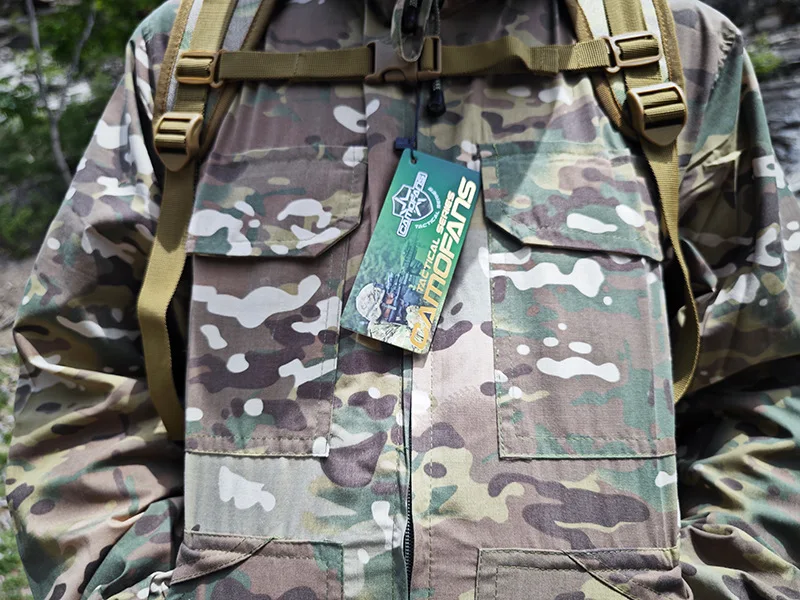 Militärisches Tarnuniform-Set, atmungsaktiver Sommer-Trainingsanzug, Outdoor-Mehrzweck-Taktische Arbeitskleidung, komplette Overalls – Detail 12