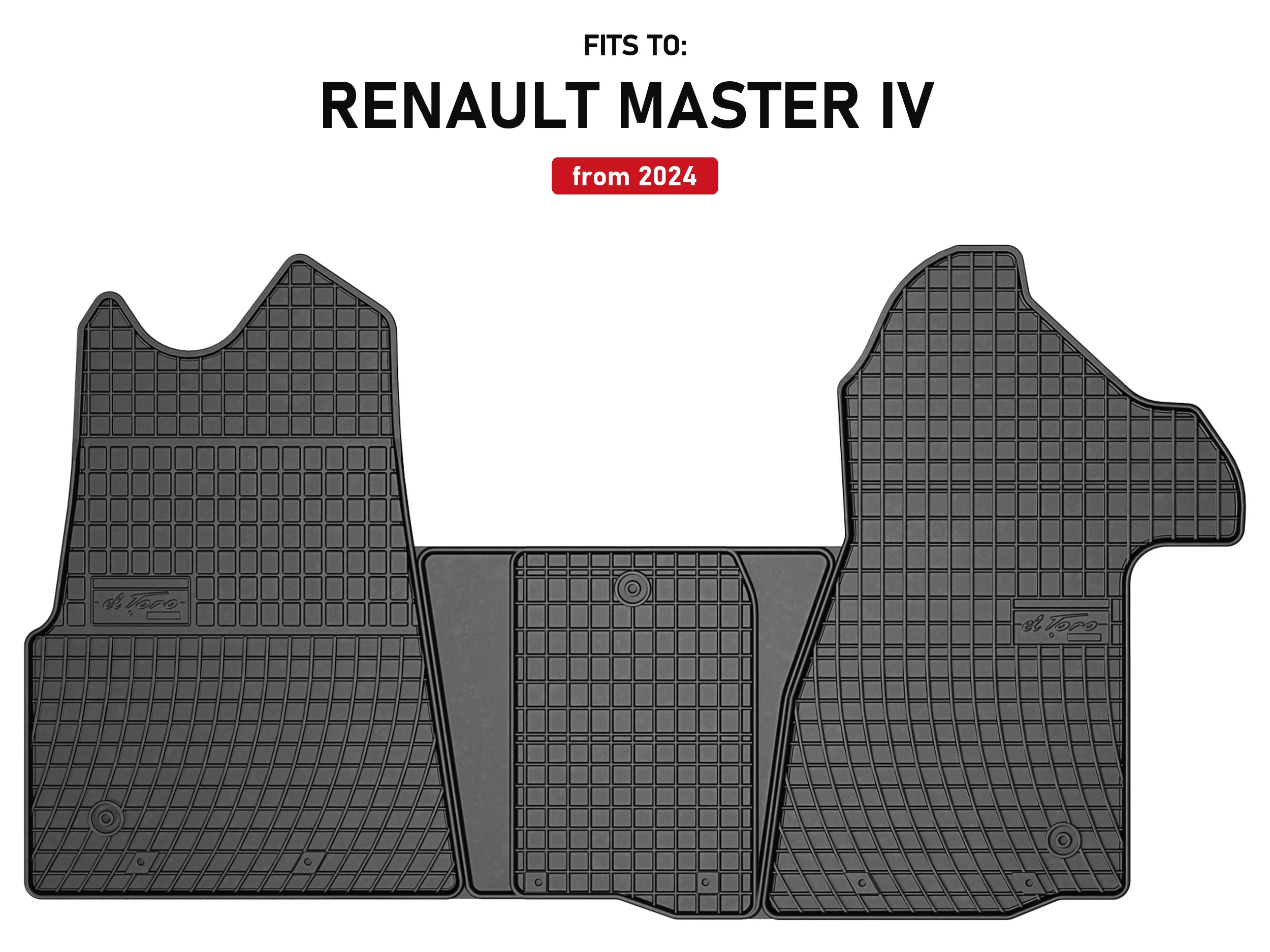 Rubberen matten voorzijde zwart voor: Renault Master IV 2024- bestelwagen
