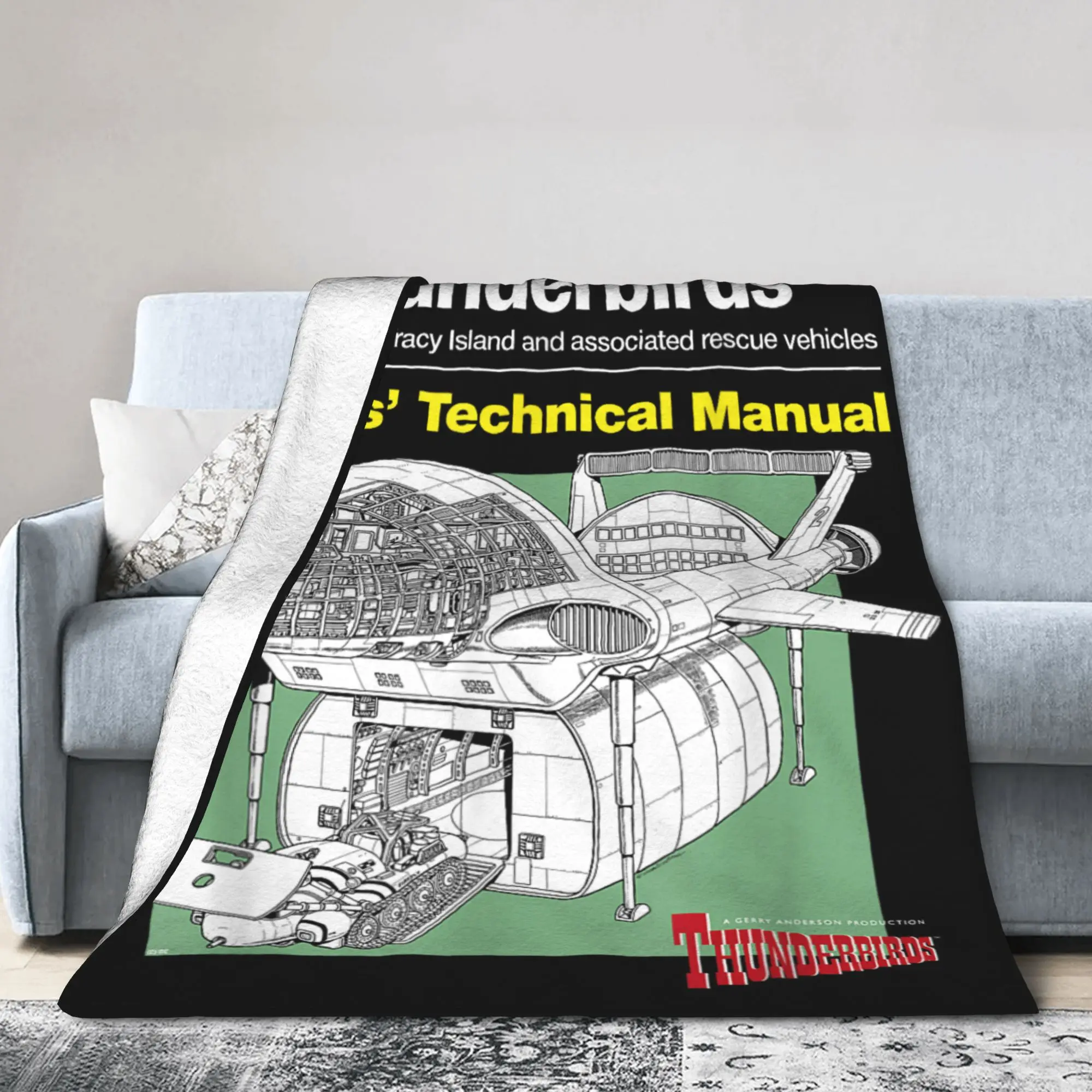 

Thunderbird 2 Firefly Agents' Technical Manual Blanket Fleece Novelty Breathable Throw Blankets Coverlet Spring/Autumn Office