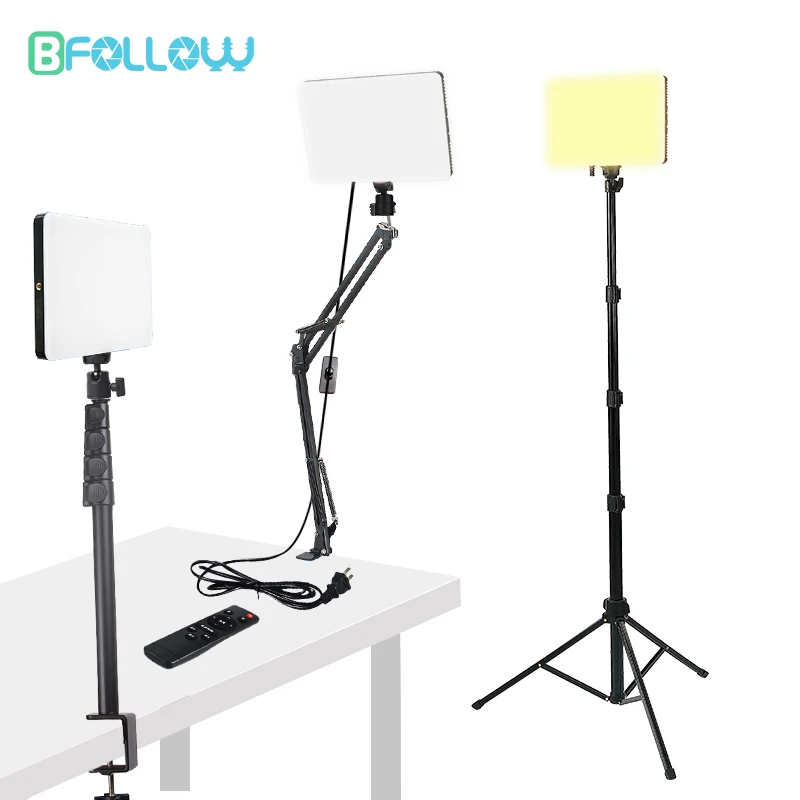 

BFOLLOW 45W 10 inch LED Panel Portrait Fill Light for Videography Rim Hair Lamp with Tripod Desk Mount Stand Vlog Record Video