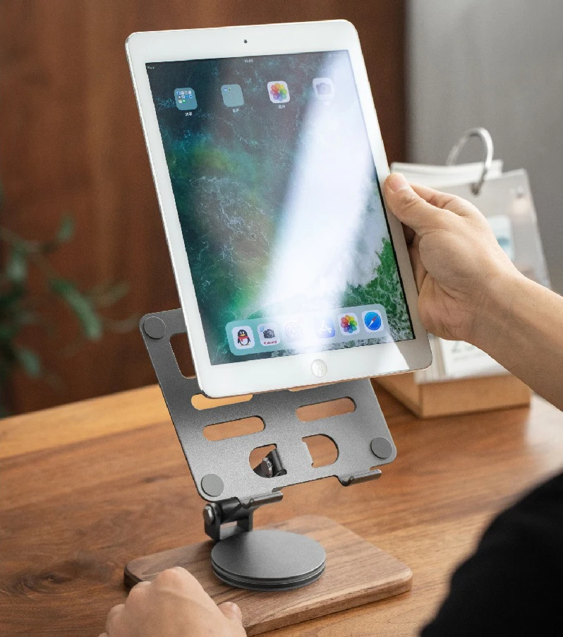

360 ° Вращающаяся подставка для планшета. Регулируемая складная настольная подставка. Подходит для ноутбуков и планшетов iPad Pro/Air/Min.