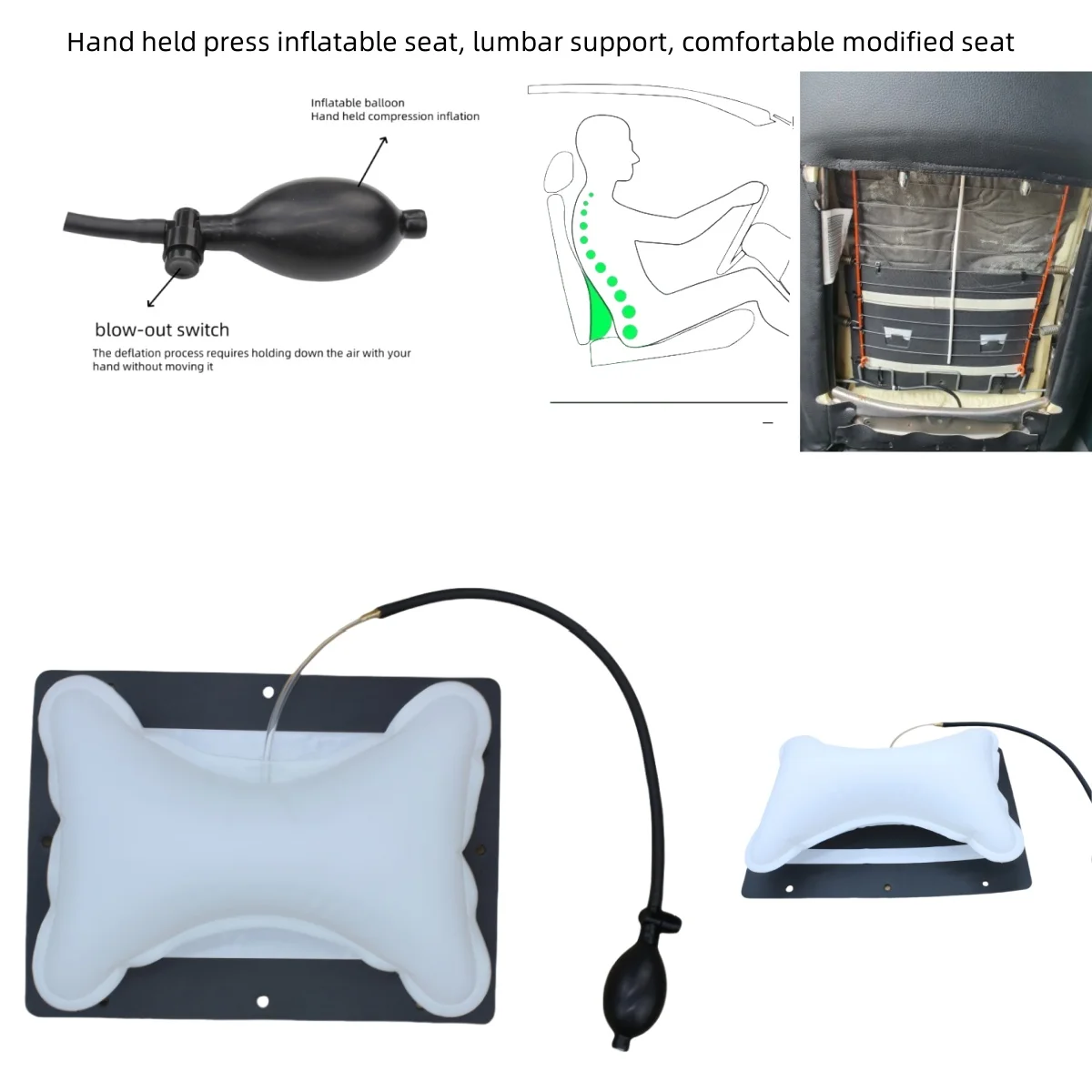 car manual operation Hand-operated tournure seat lumbar back headrest waist pillow back support for seat Interior Accessories