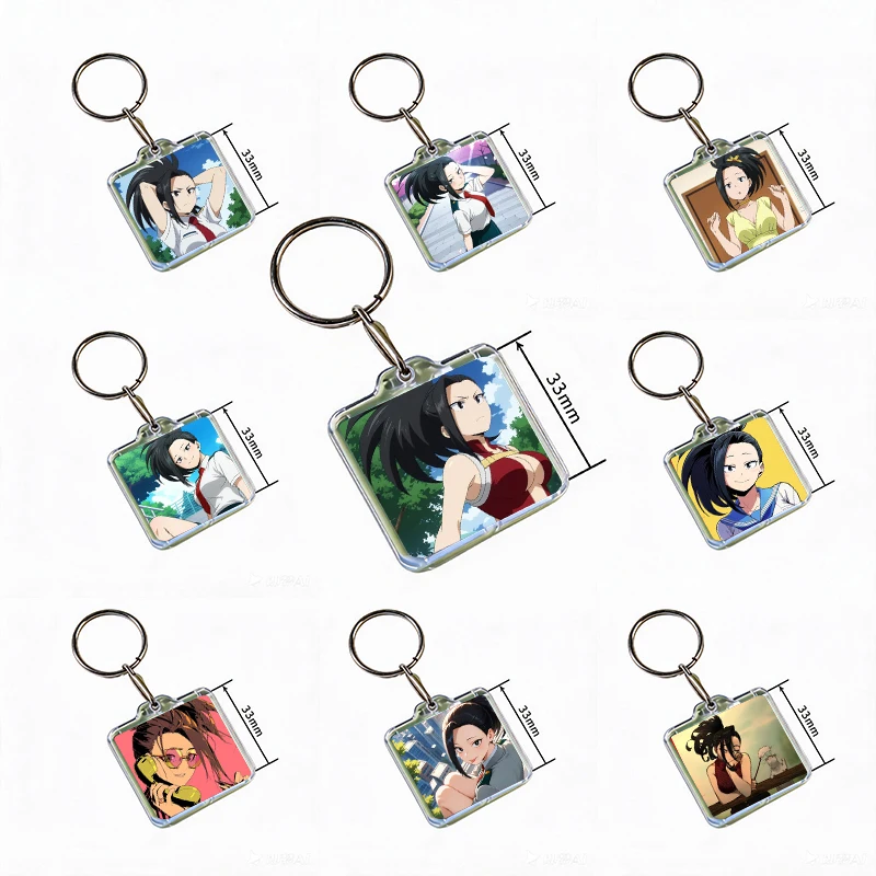 Cartoon Character Momo Yaoyorozu Acrylic Keychain Handmade Hanging Clothes Backpack Decoration Accessories Gifts with Friends