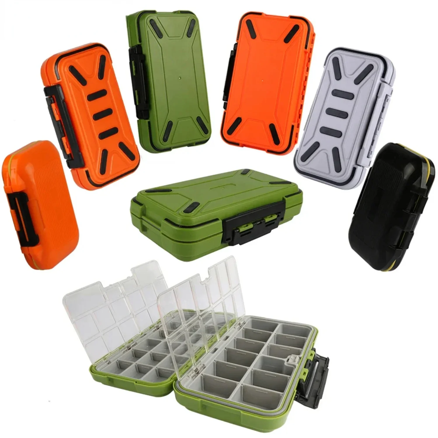 

Double Layer Hard Plastic Fishing Box Baits or Sinkers Lure Fishing Tackle Box Fly / Bass / Carp Fishing Accessories