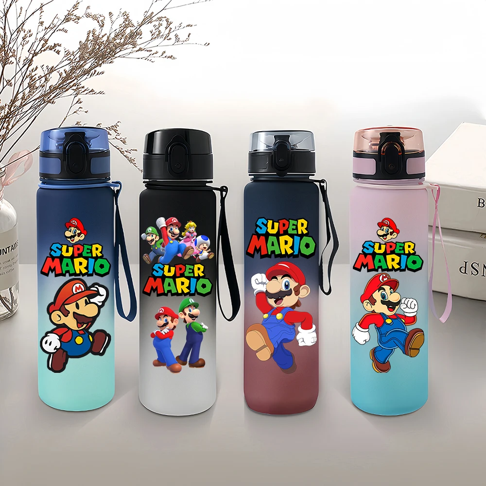 Super Mario 650ML tazza d\'acqua di grande capacità portatile in plastica cartone animato carino bambini bollitore adulto sport all\'aria aperta