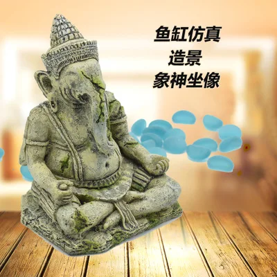 Fish tank landscaping decoration aquarium ornaments landscaping simulation ancient Buddha statue god relief