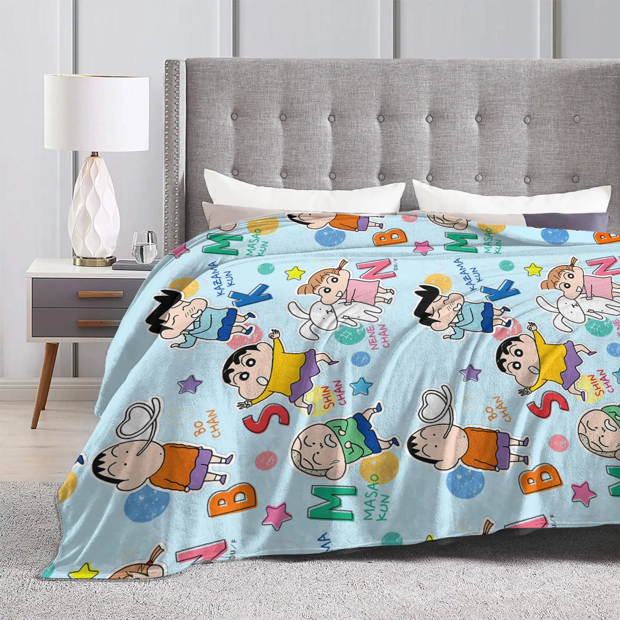 تلوين شين تشان الفانيلا بطانية ساتو ماساو نيني تورو بوشان مضحك رمي بطانية للمنزل فندق أريكة 200x150 سنتيمتر المفارش #6