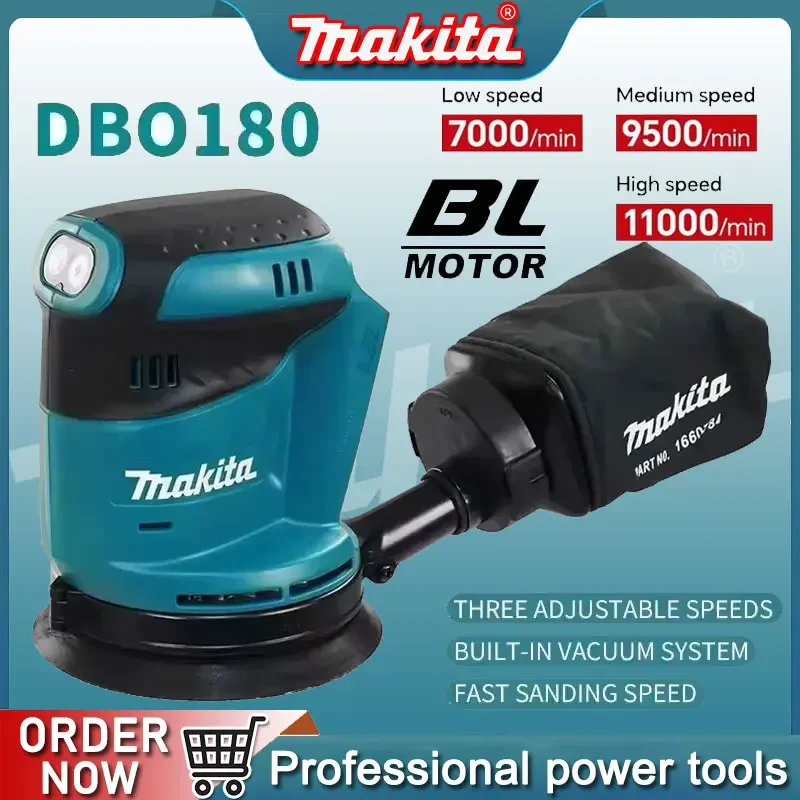 Makita batterie broche disque sans fil 18V Rechargeable ponceuse orbitale aléatoire travail du bois ponçage mastic polissage outils nus