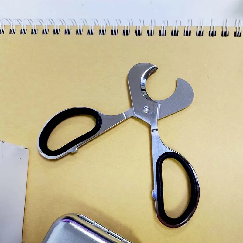 Cigar Cutter Double Blades Black Stainless Steel Pocket cigar scissor, Classic Guillotine cigar knife