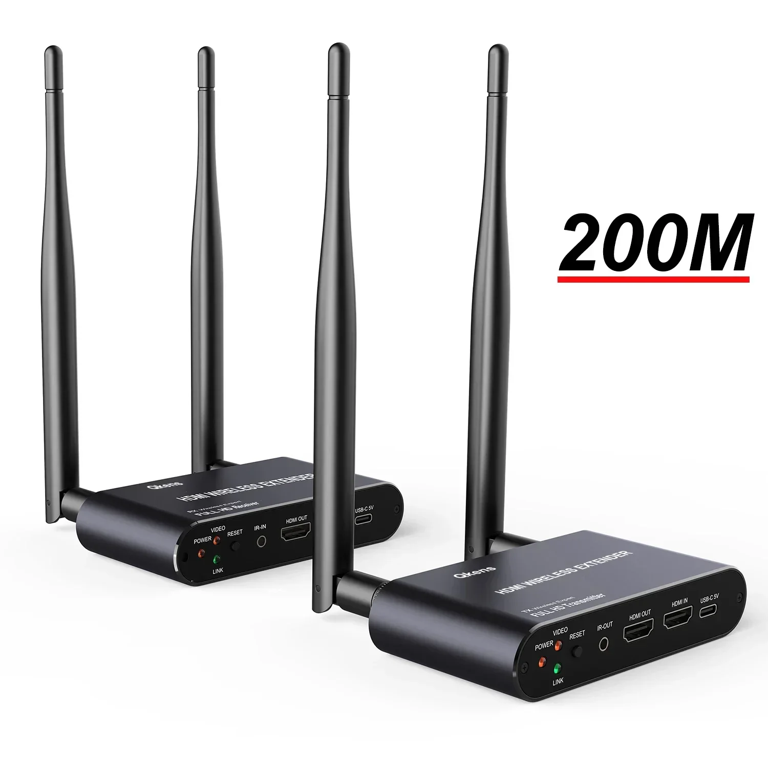 Estensore wireless 200M 5G Display wireless Trasmettitore e ricevitore video Estensore HDMI per fotocamera DVD Laptop PC per proiettore TV