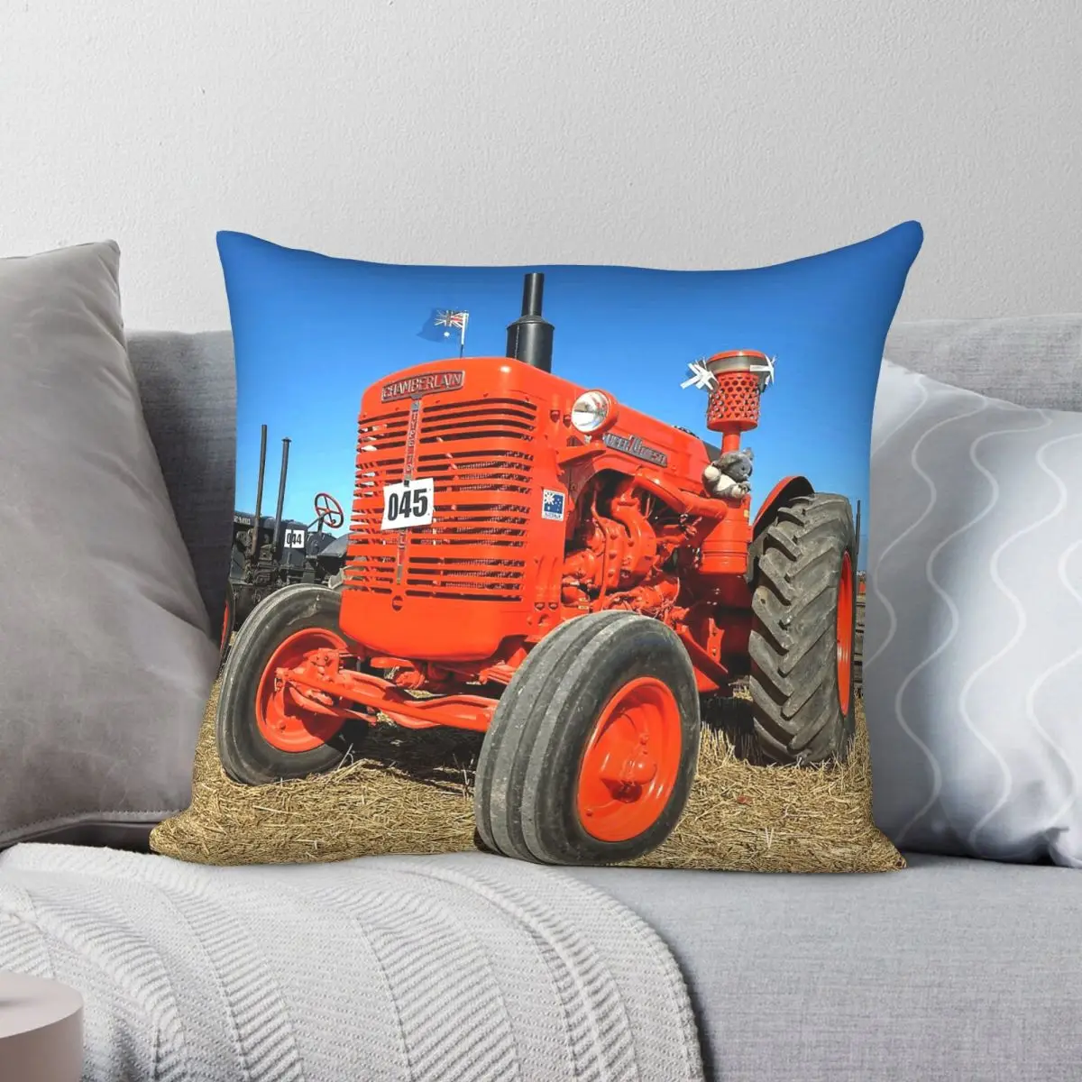 Chamberlain Tractor Super 70 Square Pillowcase Polyester Linen Velvet Creative Zip Decorative Home Cushion Cover Wholesale