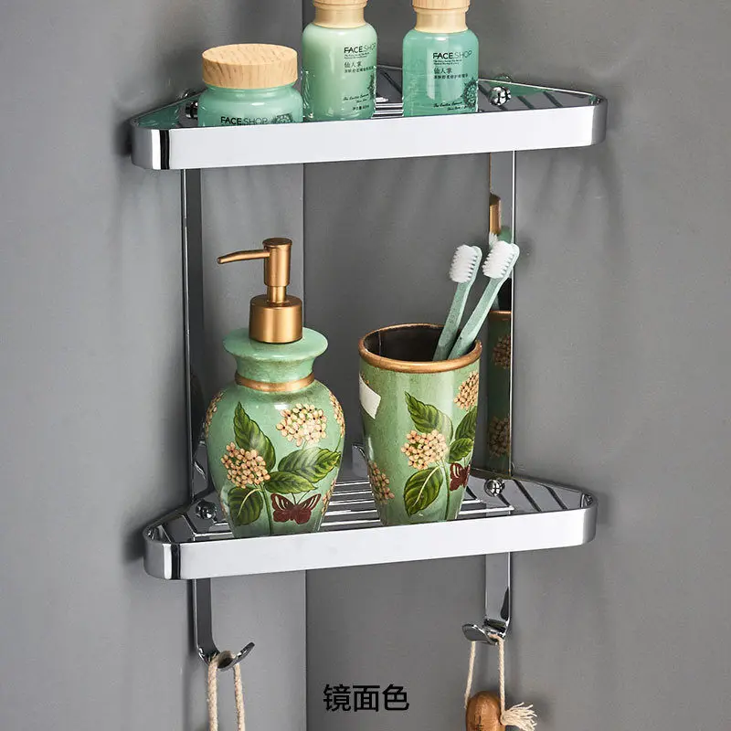 Vidric Corner Shelf Bathroom Shelf Shower Shampoo Cosmetic Shelves Brass Shower Rack Black/Gold Bathroom Storage Organizer Rack