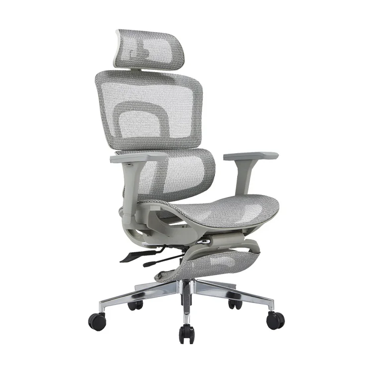 Chaise de bureau ergonomique pour salle de conférence, maille en aluminium PU de haute qualité, mult