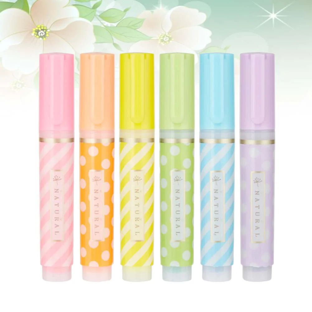 6pcs Highlighter Fluorescent Liquid Chalk Pen Light Color Maker Painting Drawing Pens for Whiteboard