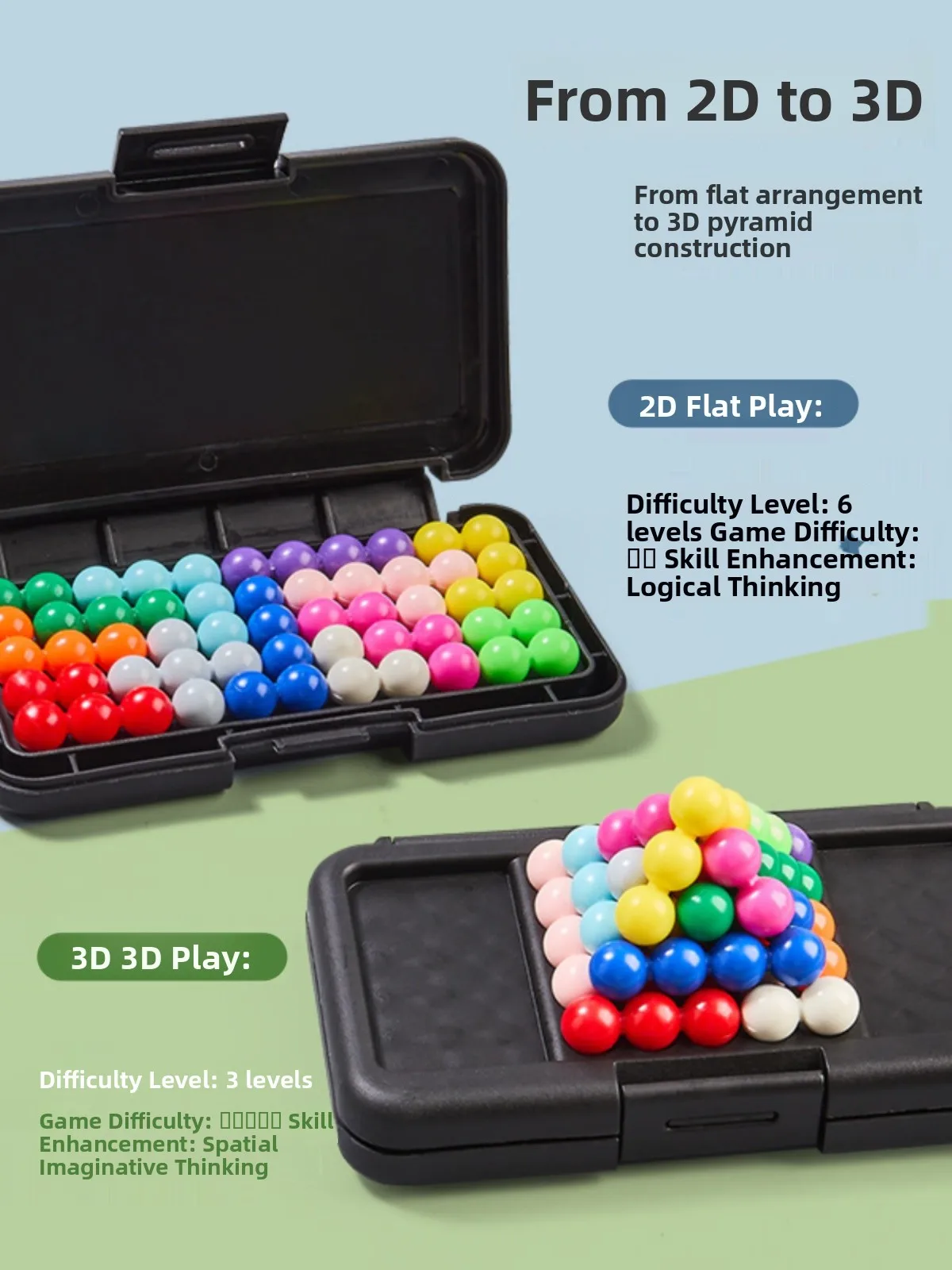 Pyrd Puzzle Beads nt Toy Training Logical Thinking Abili Children's Eonal Toys Brain Teaser Game