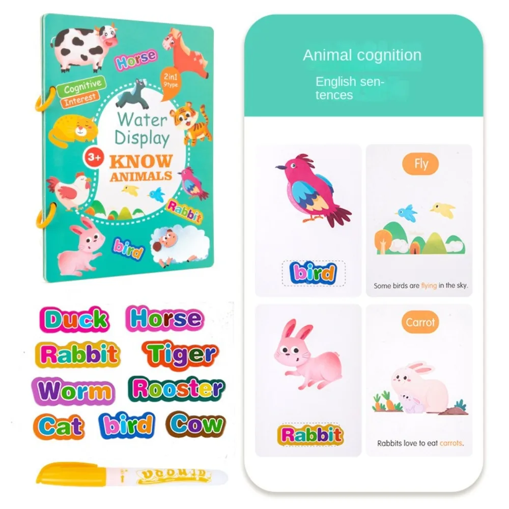 

With Pen Water Drawing Toys Montessori Early Educational Drawing Montessori Toys Reusable Cartoon Drawing Book Kids