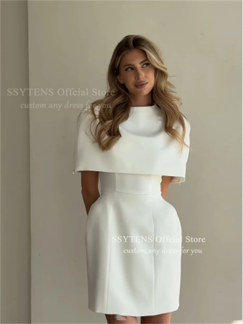 SSYTENS A Line Short Wedding Dresses Outfit Sleeveless Wedding Guest Party Dress Customized Women Occasion Mini Homecoming Gown