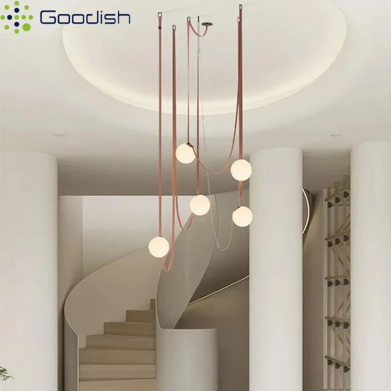 

Modern Luxury Nordic Hanging Rope Ball LED Pendant Lights Art Lamps for Living Dining Room Indoor Home Decoration Chandeliers
