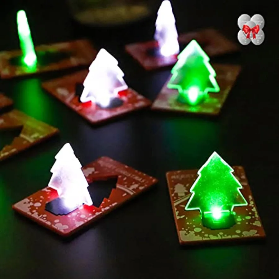 Foldable LED Pocket Lamp, 10 PCS Christmas Mini LED Cit Card Light Portable Wallet Light Bulb for Home Decor, Color