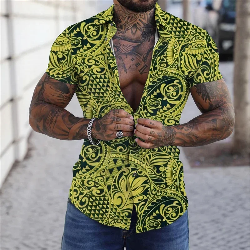 

Hawaiian Men's Pattern Short Sleeve Shirt Fashion Casual Tops 2023 Hot Sale New Comfortable Soft Breathable Plus Size