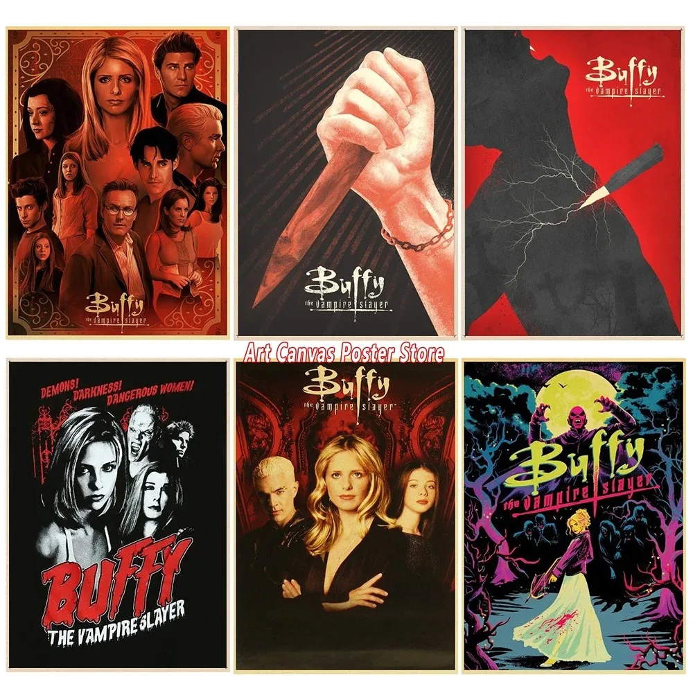 Pósteres e impresiones de películas de la película de los vampiro Slayer, imágenes artísticas de pared de Drama de TV para sala de estar, pintura en lienzo, decoración del hogar