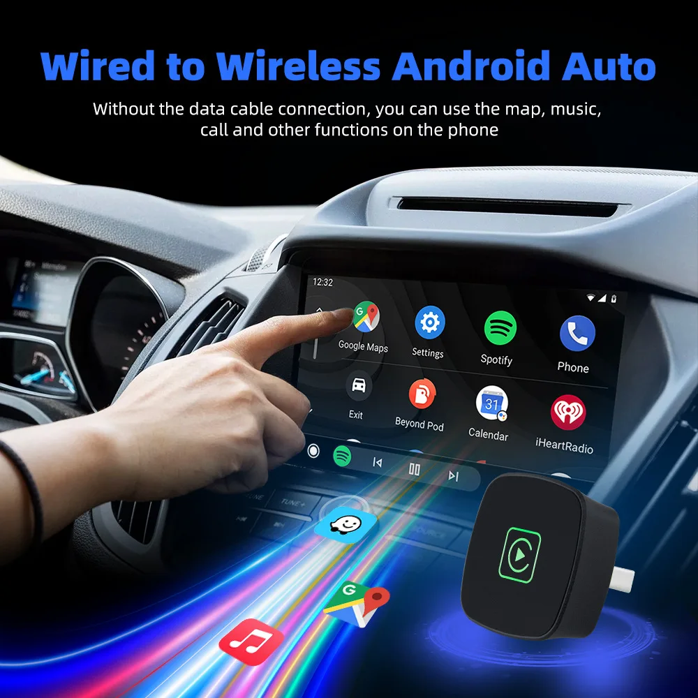 2025 NEW 2in1 Wireless Carplay Adapter Android Auto Smart Mini AI Box WIFI BT Auto Connect with Pilot Lamp Car Accessories