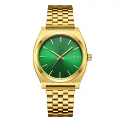 Luxury Green Big Dial Steel Band Watch for Men Fashion Quartz Waterproof Ladies Watch Relogio Masculino Valentine Gift