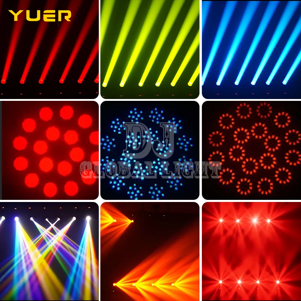 4pcs 200W LED Beam Moving head light Rainbow effect 18 prisms 12 Gobos DMX512 for DJ Disco party wedding bar club stage light
