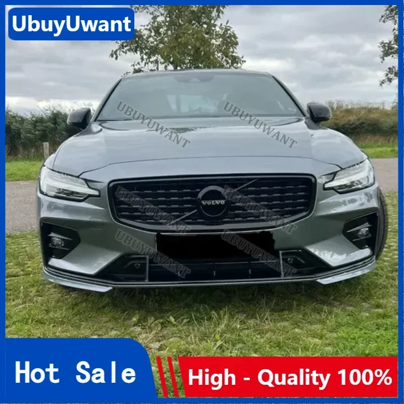 

Для Volvo NEW S60 V60 Глянцевый ЧЕРНЫЙ/ НЕФОРОВАННЫЙ/УГБОННЫЙ ЦВЕТ Стайлинг автомобиля Передний бампер Губа Багажник Спойлер Защита 2 шт. 2021-2025