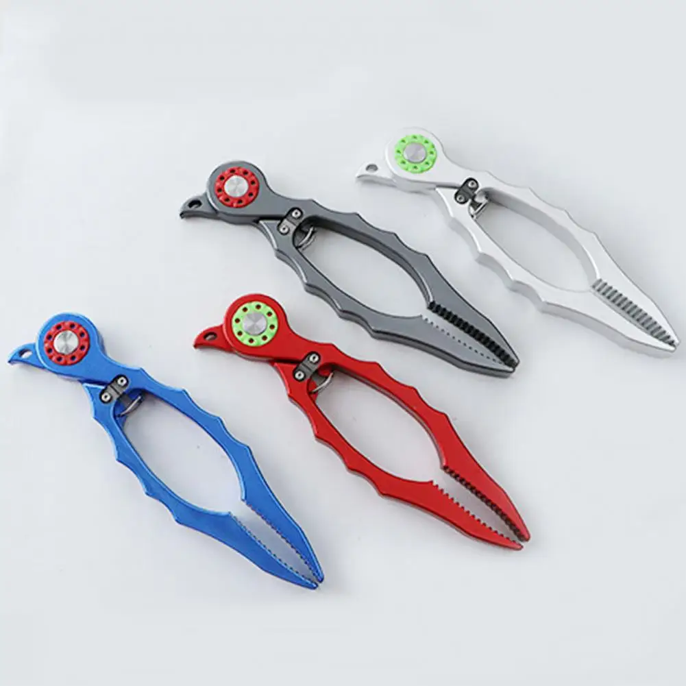 Fish Plier with Saw-tooth Chuck Comfort Handle Fish Plier Ergonomic Fish Plier with Double Tungsten Cutters for Anglers