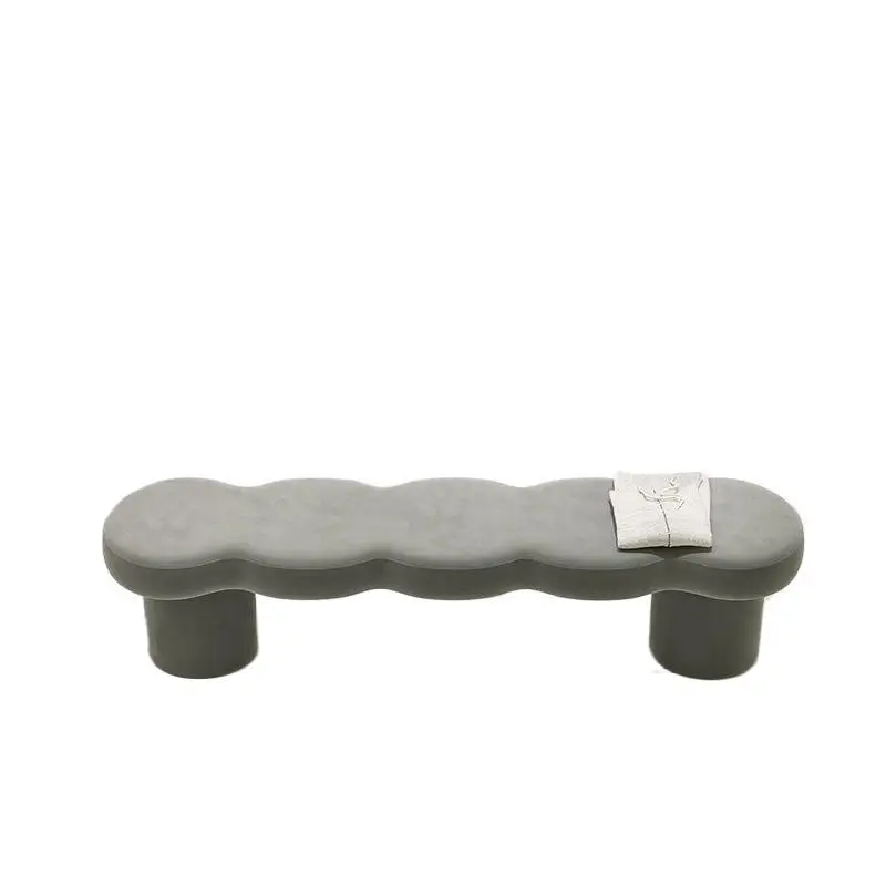 Room Sail stool Cloakroom Sofa stool Bench Bed couch Wave design Cream wind y